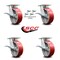 Service Caster 6 Inch Kingpinless Red Poly on Steel Wheel Caster Set Brake and Swivel Lock SCC-KP30S620-PUR-RS-SLB-BSL-4 - alternate 3